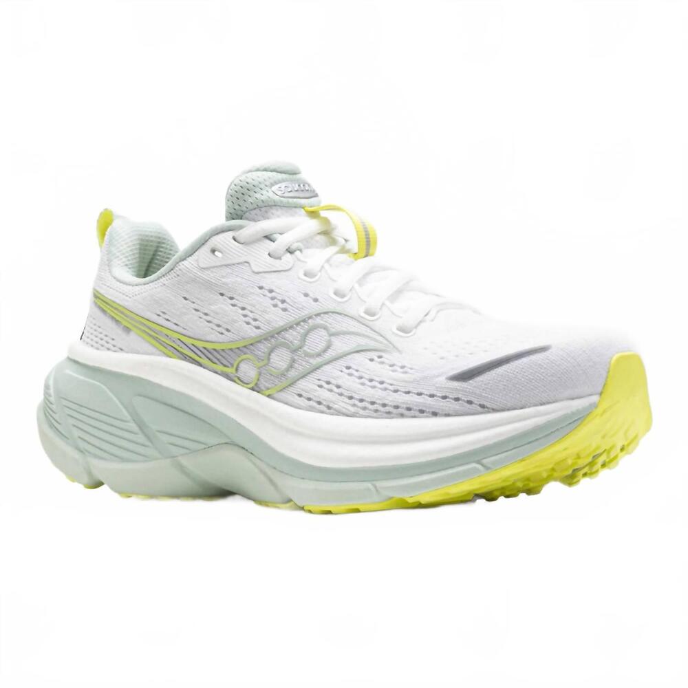 NEW SAUCONY women's hurricane 25 running shoes in white/mist